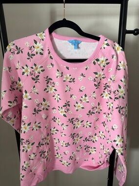 Draper James Pink Floral Crewneck Tee